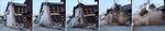 　石川県輪島市の旅館の建物が崩れ、倒壊する瞬間の連続写真（左から右へ）＝２８日
