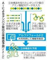 　ＡＩによるタンパク質の立体構造予測（イメージ）