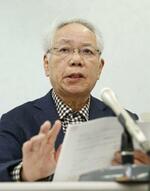 　記者会見する阪口徳雄弁護士＝２０１９年３月、大阪市の司法記者クラブ