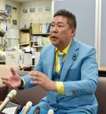 　夏の参院選で兵庫選挙区からの出馬を表明した、政治団体「ＮＨＫから国民を守る党」の立花孝志氏＝１３日午後、兵庫県庁