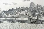 山下清の石版画『松江城』（１９５６年作）