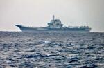 　台湾周辺を航行する中国軍の空母「山東」＝３月３１日（台湾国防部提供・共同）