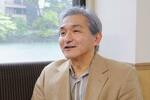 　インタビューに応じる菊岡稔氏＝２日午後、東京都大田区