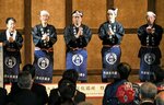 「伝統的酒造り」のユネスコ無形文化遺産登録を祝う式典で披露された「酒造り唄」＝伊丹市