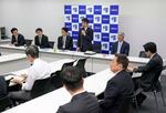 　国会内で開かれた立憲民主党の税制調査会などの合同会議＝２２日午後