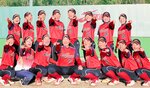 ８強超えを目標とする女子の鳥取城北．