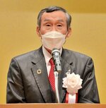 ＪＡ鳥取中央のさらなる飛躍を誓う栗原組合長＝２日、湯梨浜町のハワイアロハホール