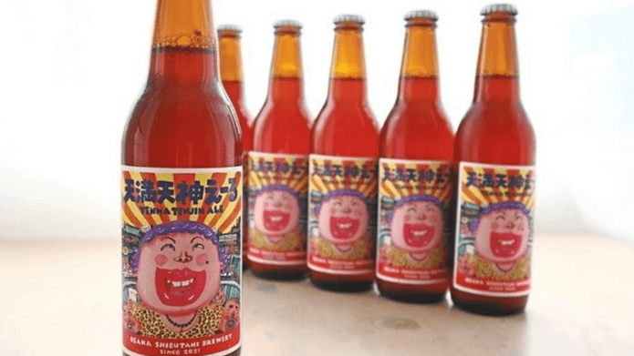 インパクトがある「天満天神えーる」の「おばちゃんラベル」