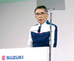 　東京都内での説明会で話すスズキの鈴木俊宏社長＝１７日午前
