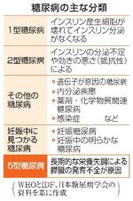 　糖尿病の主な分類