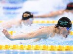 男子２００㍍バタフライ決勝　力泳する優勝した本多灯＝東京アクアティクスセンター
