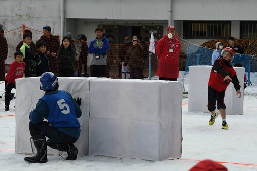 白熱した戦いを繰り広げる参加者＝４日、若桜町若桜の町ふれあい広場