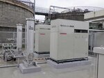 内浜処理場に導入されたガスを燃料とした発電機＝米子市安倍（市提供）