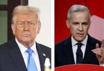 　トランプ米大統領（左）、カナダのカーニー首相（いずれもロイター＝共同）