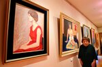 初めて個展を開いた森脇さんの作品が並ぶ会場