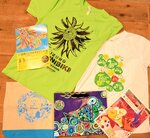 これまでバディアートでコラボした製品＝松江市平成町