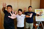 わんぱく相撲全国大会に出場する（左から）森広君、土海君、ガントゥクス君