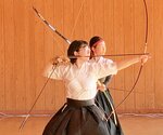 個人女子で大会３連覇を果たした小原綾佳＝鳥取県立武道館弓道場