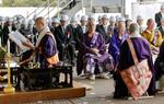 　興福寺五重塔で執り行われた起工式＝６日午後、奈良市
