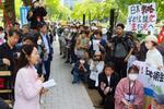 　国会前で行われた日本学術会議の特殊法人化法案への反対集会＝７日