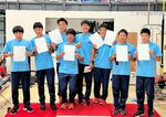 中国選手権で入賞した倉吉総産勢＝山口県岩国市カヌー競技場