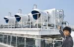 　地球環境産業技術研究機構が開発したＤＡＣ装置＝４月、大阪市