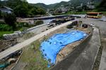　復旧工事が行われている静岡県熱海市の伊豆山地区＝３日午後