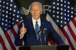 　１５日、米シカゴで演説するバイデン前大統領（ＡＰ＝共同）