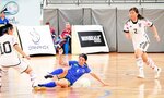 Ｗ杯予選リーグのブラジル戦で勝利に貢献した山崎選手（右）＝ＪＤＦＡ提供
