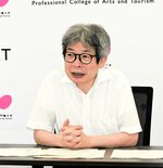交換留学生の受け入れを明らかにする平田学長＝２０日、豊岡市山王町の芸文観光大