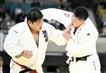 決勝で対戦する中野寛太（左）と原沢久喜＝日本武道館