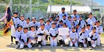 ５年ぶり６度目の優勝を飾った中浜フェニックス＝境港市民スポーツ広場