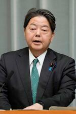 　記者会見する林官房長官＝１４日午前、首相官邸