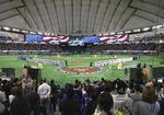 　米大リーグ、ドジャースとカブスの開幕戦が行われた東京ドーム＝１８日