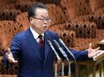 　自民党派閥裏金事件を巡り、参院予算委の参考人質疑で証言する世耕弘成氏＝２１日午後