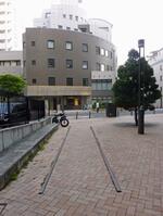 　再現された玉電のプラットホーム＝東京都目黒区