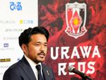　記者会見するＪ１浦和の興梠慎三。今季限りでの現役引退を表明した＝３１日、埼玉スタジアム