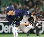　ソフトバンク戦に先発したヤクルト・高梨＝みずほペイペイドーム