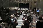 　フジテレビで行われた第三者委員会の記者会見＝３１日午後、東京都港区