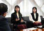 広田市長に関金地区の魅力と課題を説明する影田さん（中央）と一さん（右）