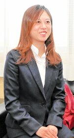 「頑張っている後輩たちの励みになる滑りを」と意気込む永見＝新日本海新聞社西部本社