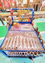 【写真❷】解艤装場で使われる工具。取り残しがないよう「形跡管理」が行われている