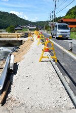 復旧された県道２８２号＝２８日