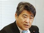 　インタビューに答える自民党の木原誠二選対委員長