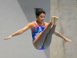 女子板飛び込み決勝　終盤まで首位争いを繰り広げ、準優勝だった佐々木音華＝日環アリーナ栃木