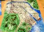 石川県穴水町の被災前の町並みを再現したジオラマ