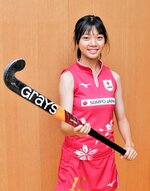 ホッケー女子のＵ－１５（１５歳以下）日本代表としてオーストラリア遠征に参加する宮脇亜実＝八頭中