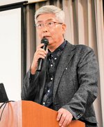 原発の危険性について解説する樋口さん