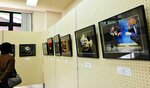 玉川さん兄弟の力作が展示されている会場＝新温泉町千谷の八田コミュニティセンター