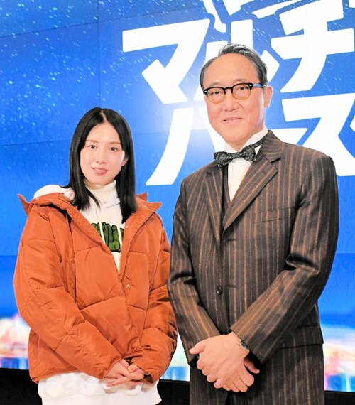 古里を舞台にしたドラマ撮影にやりがいを示した佐野さん（右）と主役の桜庭さん